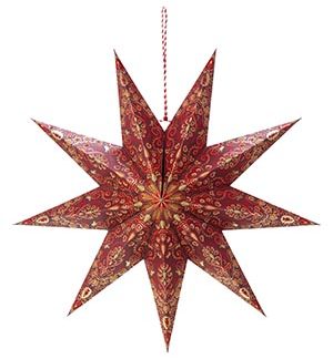 Star paper print dark red