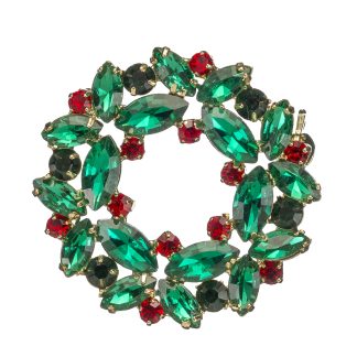 Ghirlanda green brooch