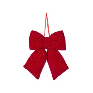 Bow velvet red 29cm
