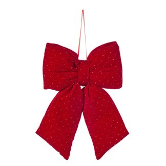 Bow velvet red 36cm
