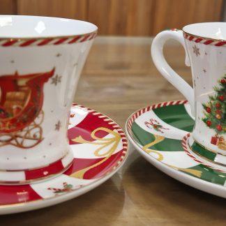 Christmas Tale set of 2 coffee cups & saucers 80ml