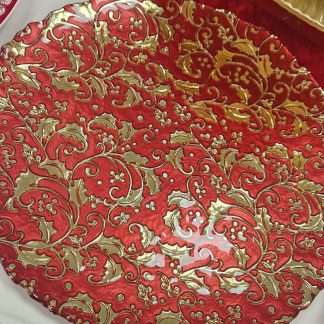 Red glass plate