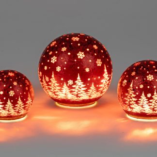 Deco ball frosty red 12cm