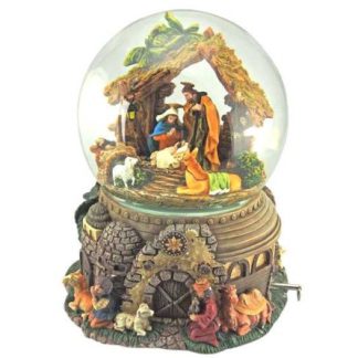 Globe glitter nativity