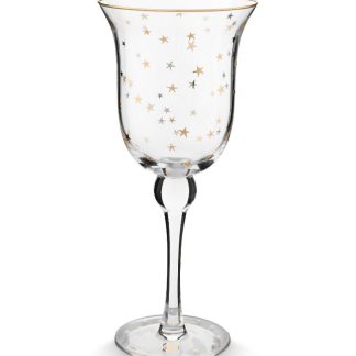 Wine glass stars gold