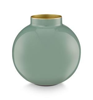 Vase metal mid green 17cm
