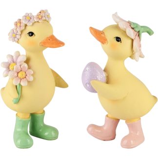 Duck standing with flowers