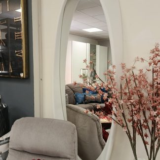Oval mirror white