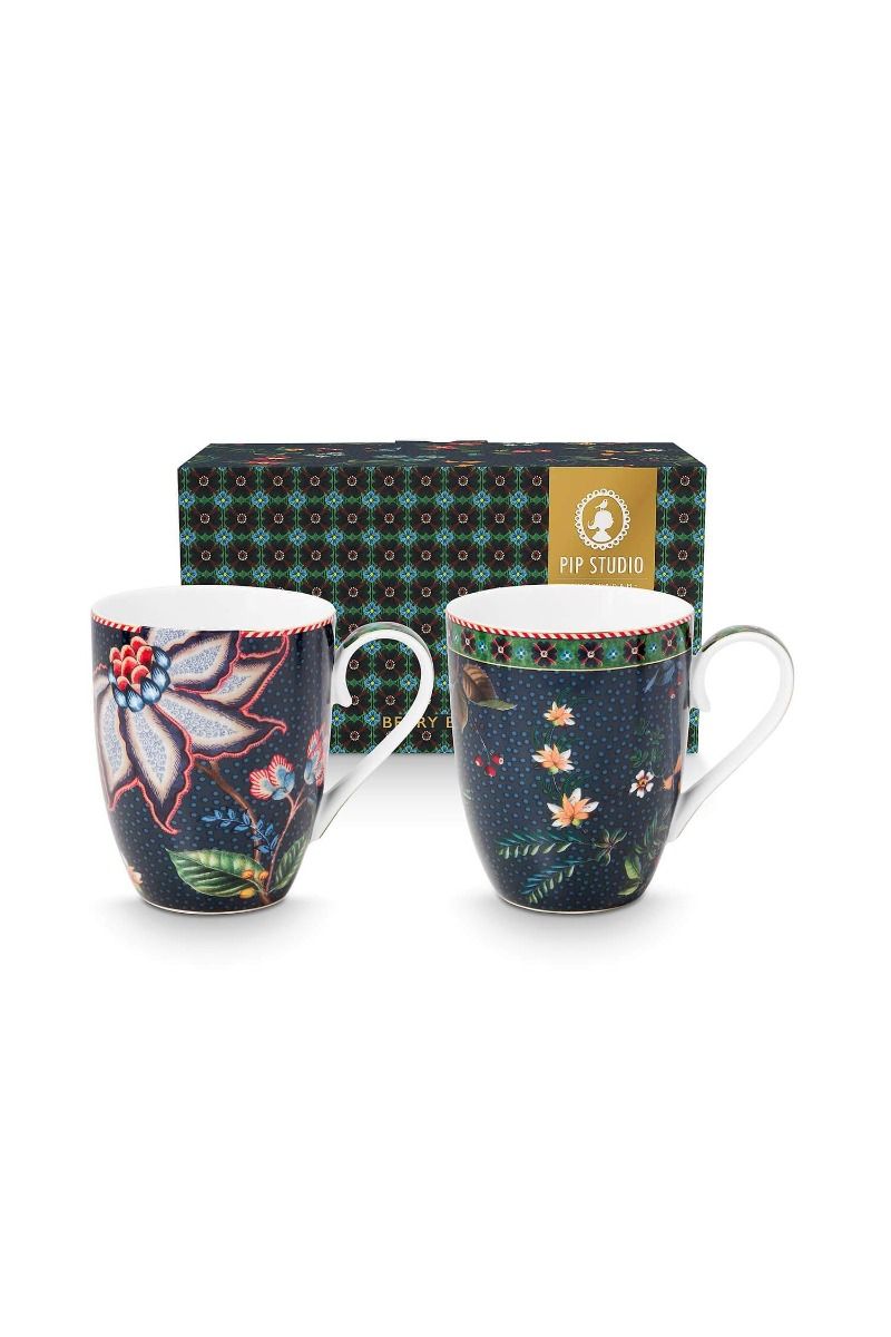Berry blues set of 2 mugs