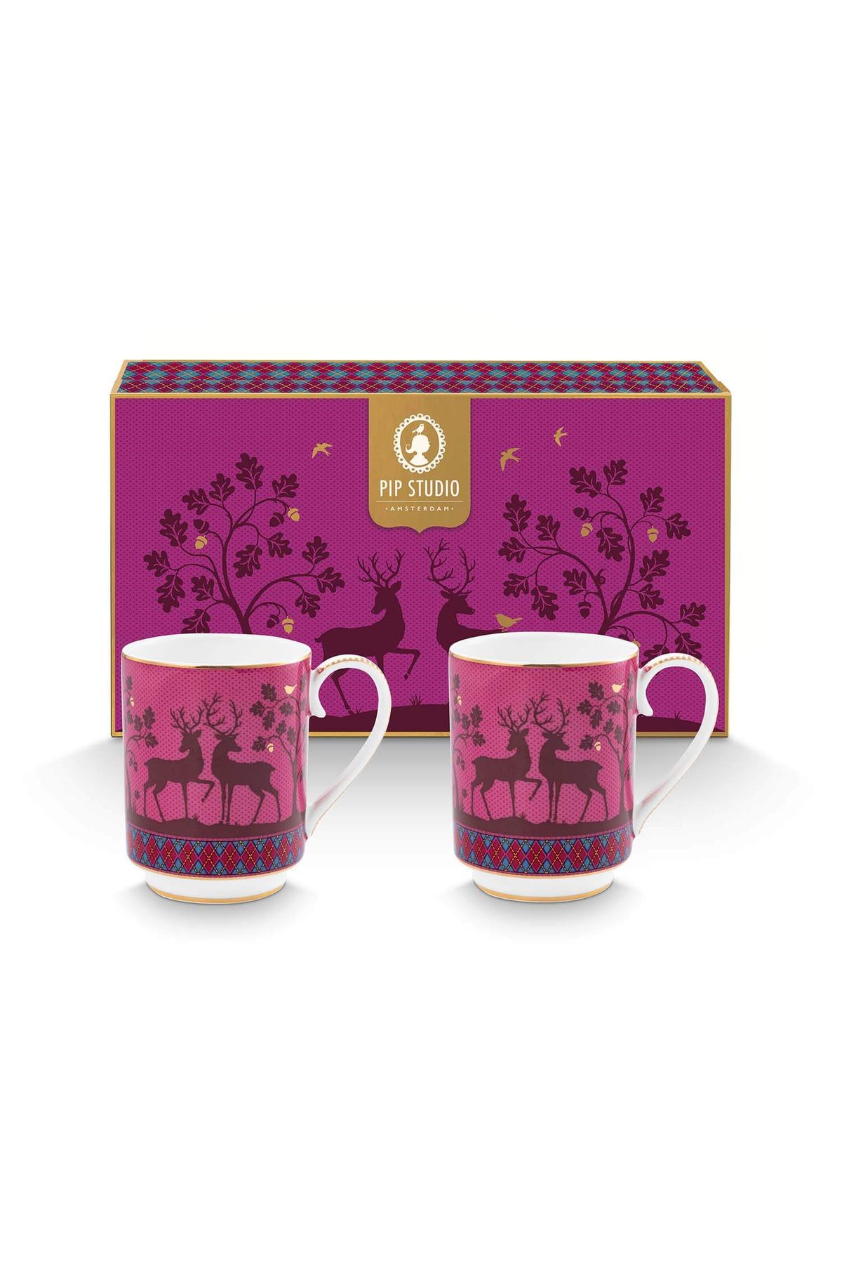 Deerest Darling set of 2 mugs pink
