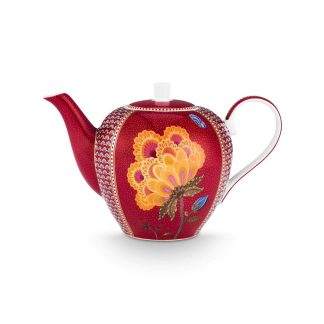 Blooming tales teapot large red