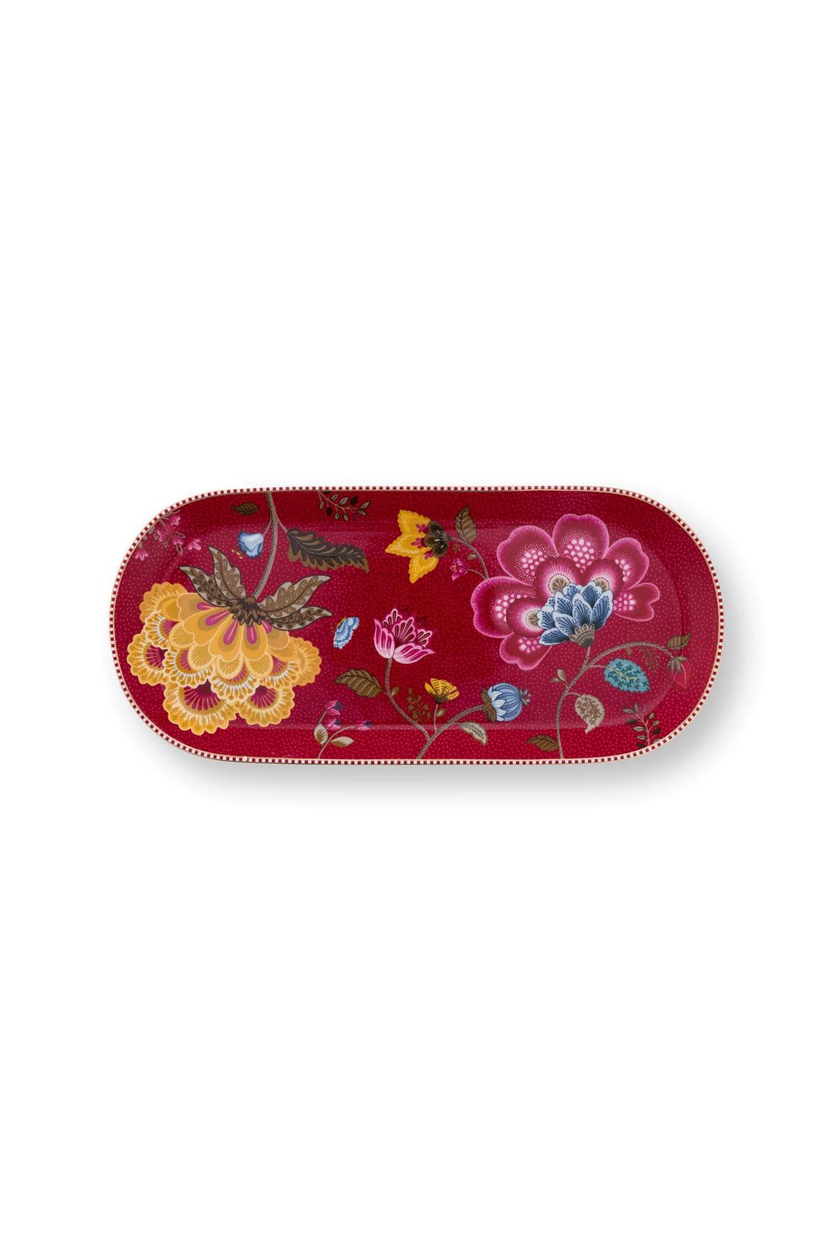 Blooming tales cake tray rect. red