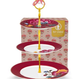 Blooming tales cake 3 tier red