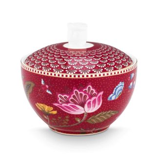 Blooming tales sugar bowl red