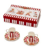 Cups & saucers x 6 striped