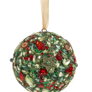Bauble green gold 10cm