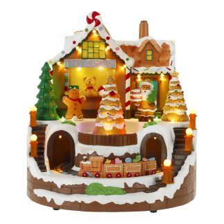 Christmas house with train led