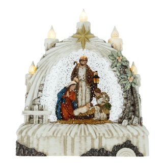 Water spinning nativity led