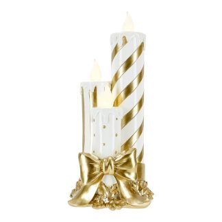 Candle white gold bow led